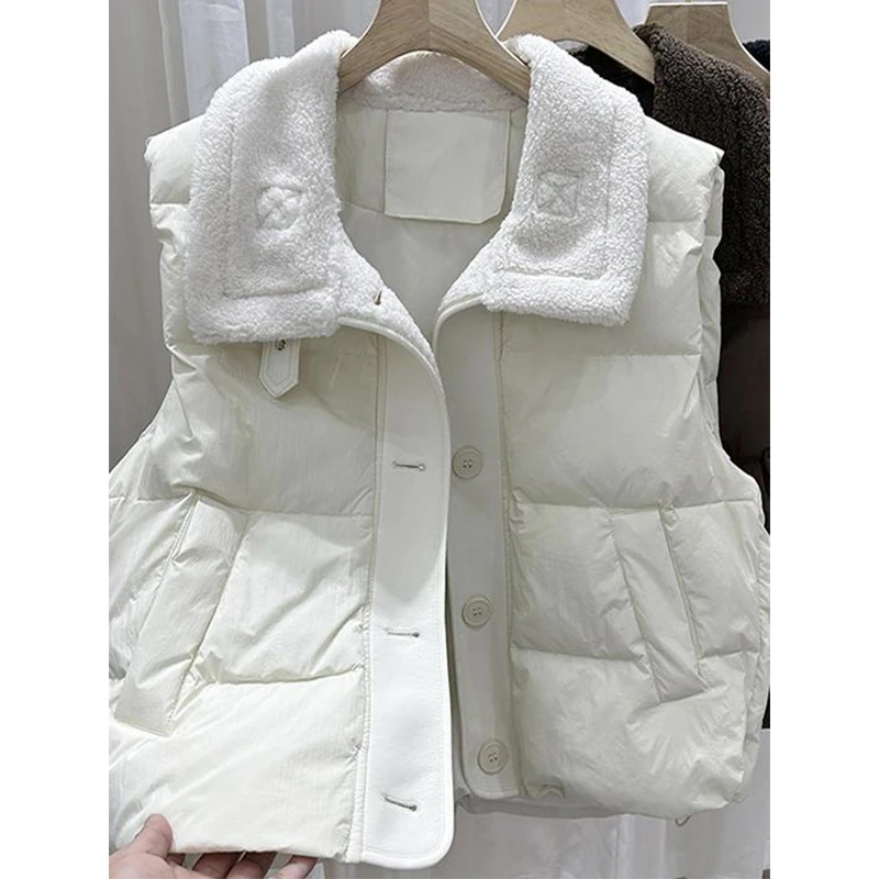 2-300斤大码胖mm秋冬新款拼接设计感棉服马甲女宽松保暖坎肩外套