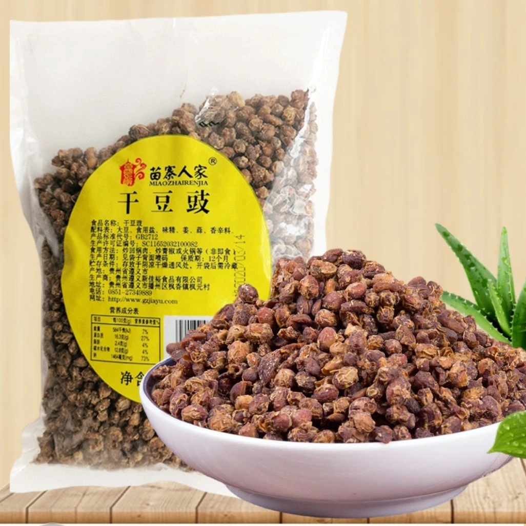 贵州特色干豆豉臭豆豉传统豆豉豆豉酱豆臭豆食500g拍三包送一包