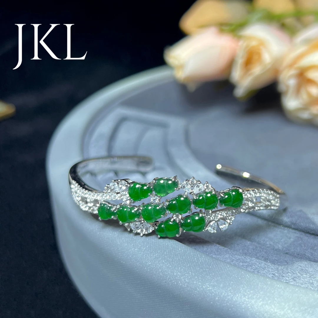 【红旭明玉】天然翡翠A货葫芦开口手镯   多样性发一件