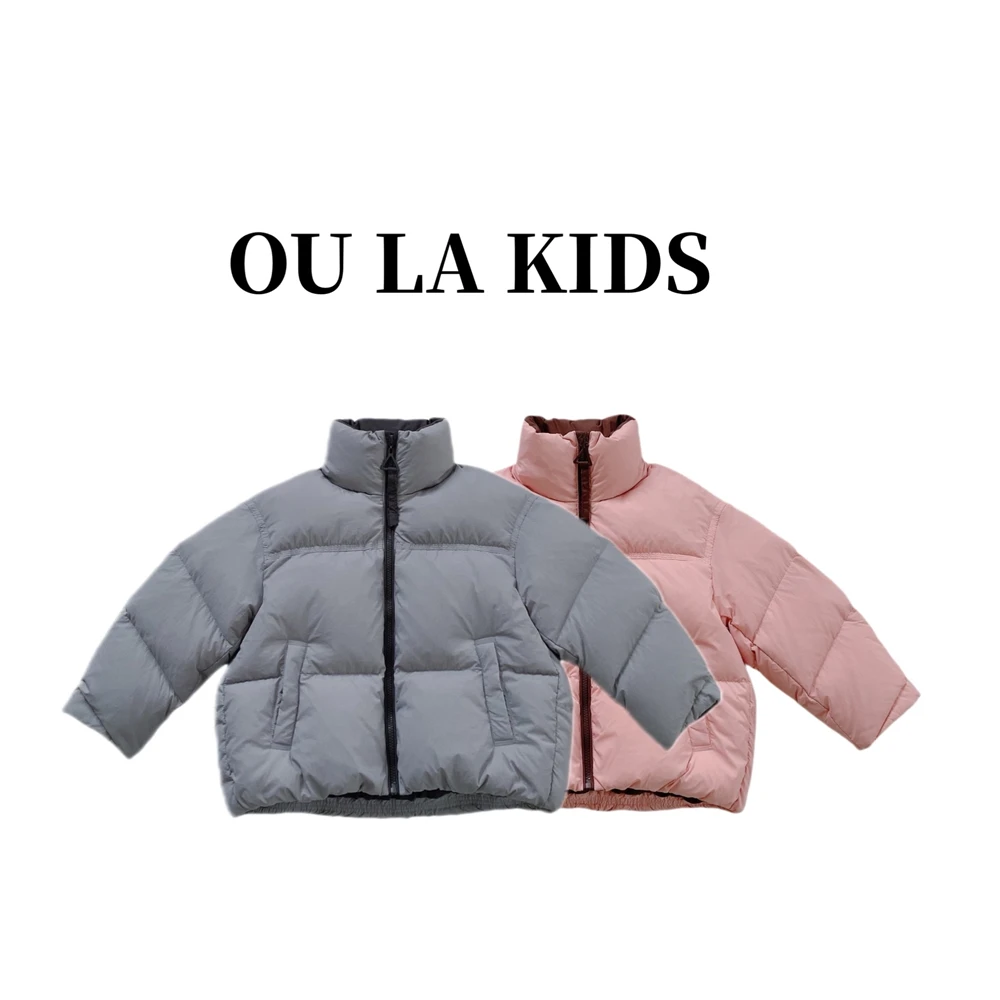 12024冬季新品女童韩版立领90白鸭绒保暖百搭童装萌娃羽绒服60051