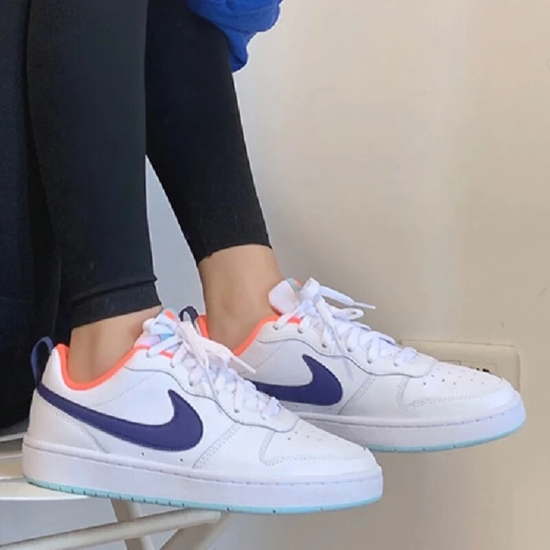 Nike耐克Court Borough防滑轻便休闲女鞋蓝白低帮板鞋BQ5448-112