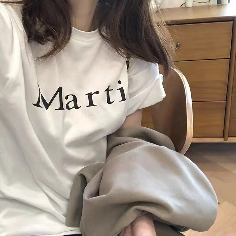 【棉特工】Martin款百搭棉T恤夏季白色小众印花 2024新款韩版圆领