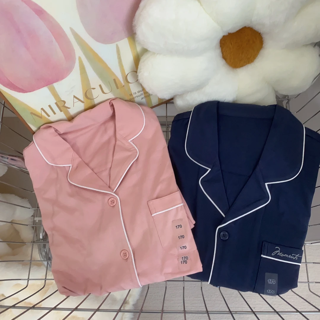 572/573成人情侣刺绣印花翻领家居服套装