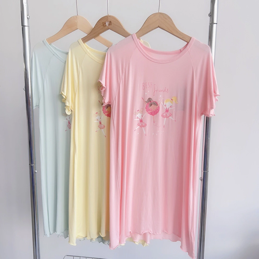 35005女童芭蕾舞小女孩莫代家居夏季凉爽高弹滑爽家居裙
