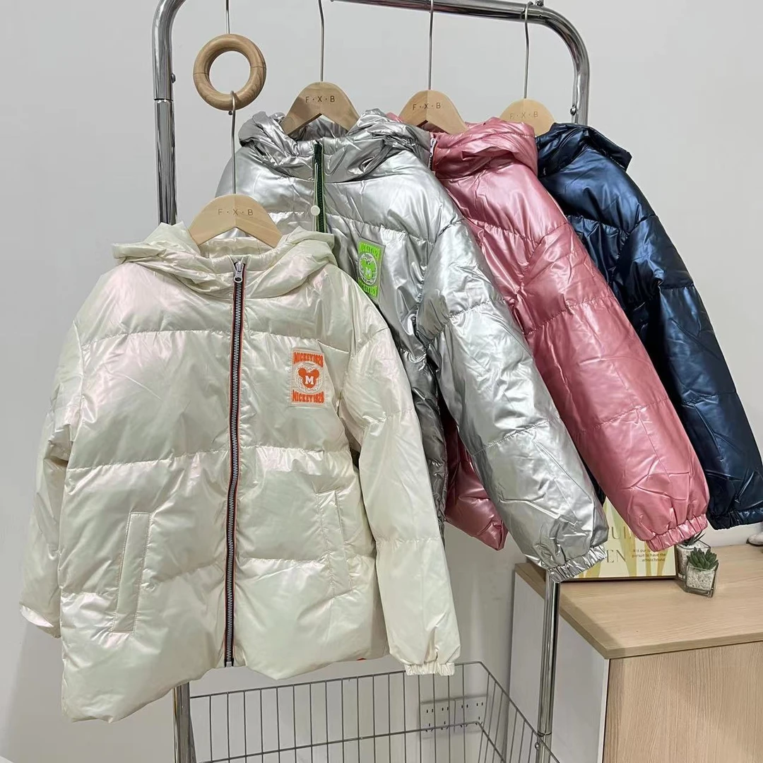 4118儿童中长款连帽羽绒服