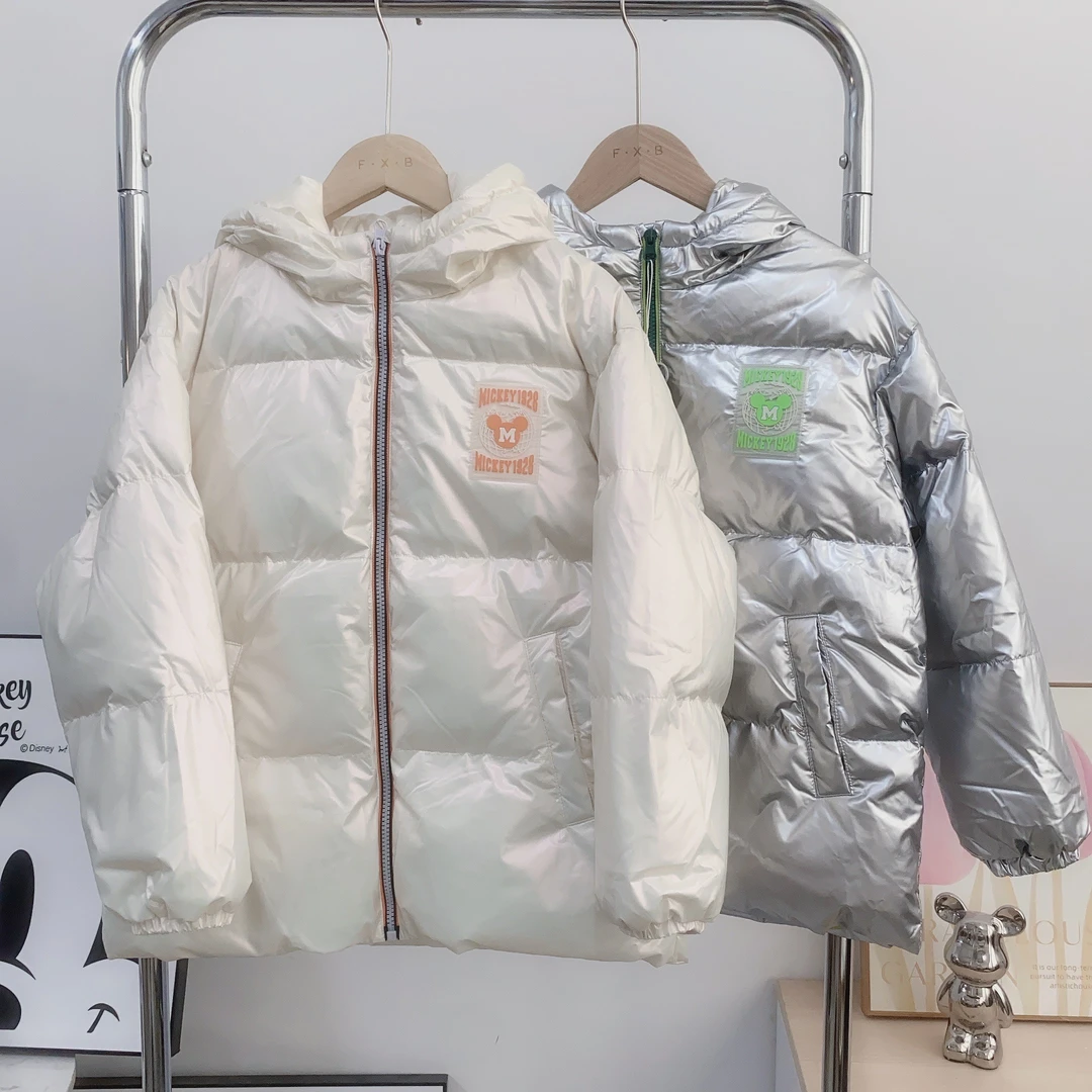 4118儿童米qi中长款连帽羽绒服