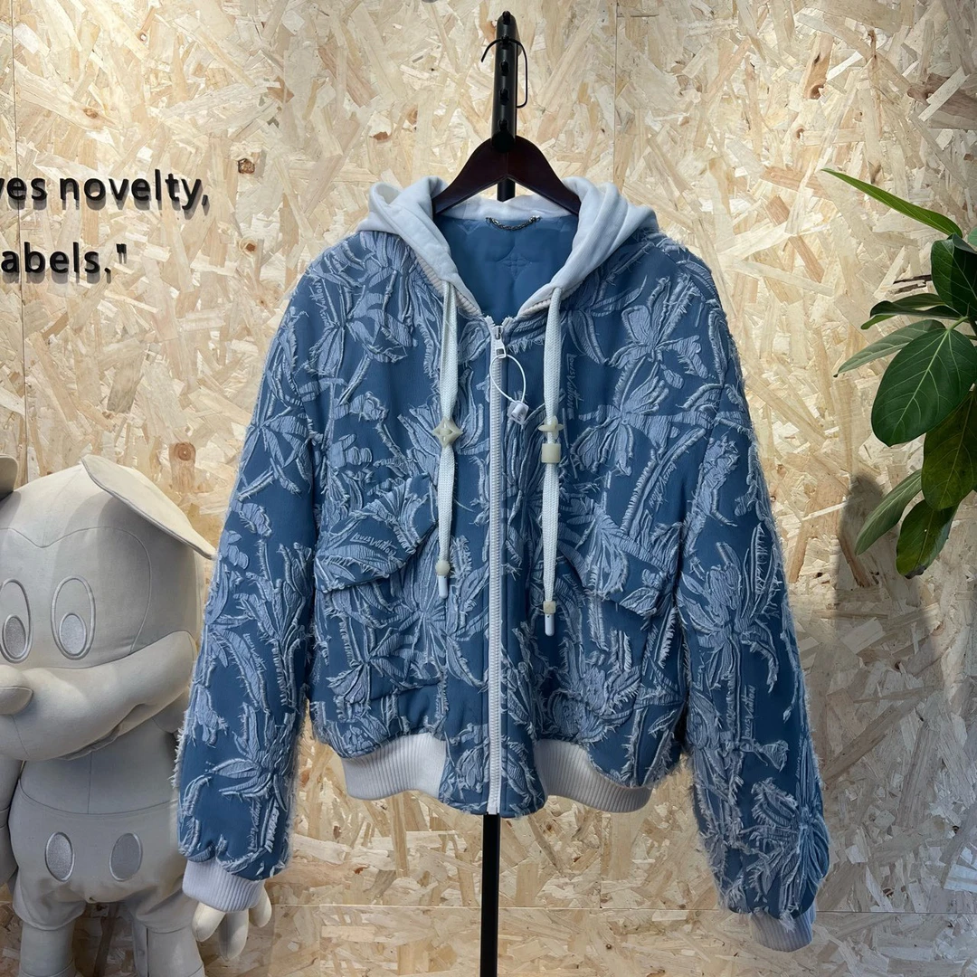 99新 LouisVuitton/路易威登 蓝色花卉连帽夹克 dt212009