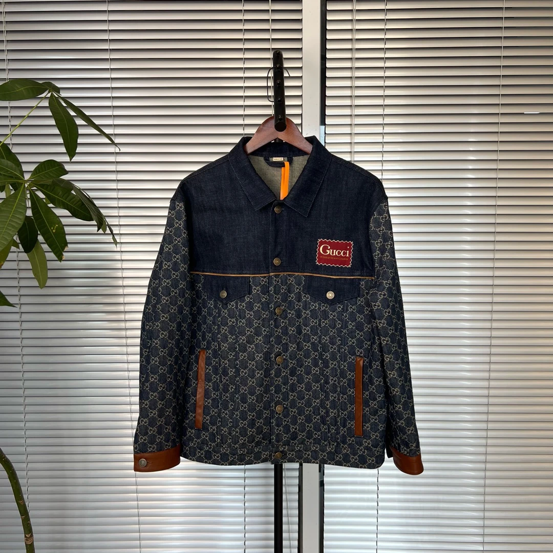 古驰Gucci 满印老花牛仔夹克外套 46码 99新 cl00039