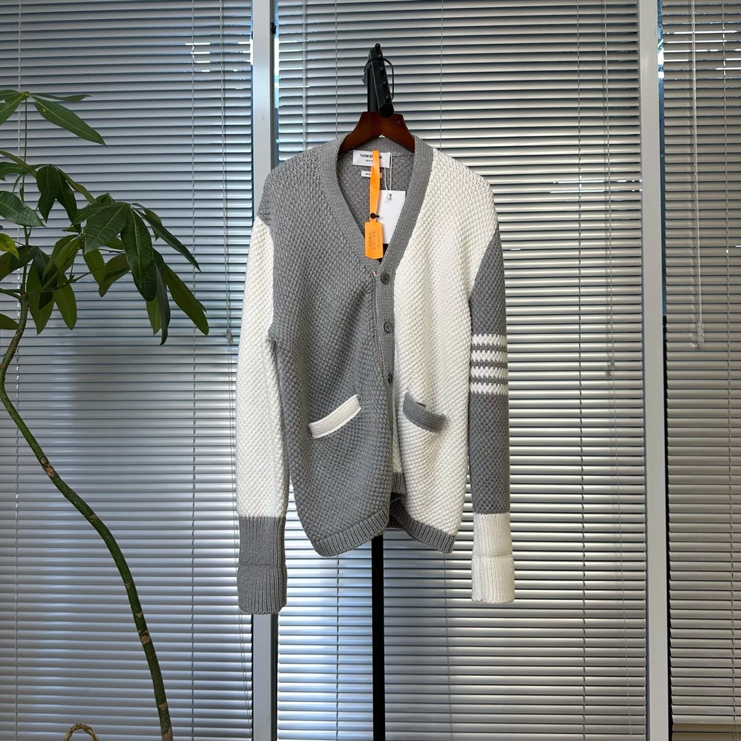 Thom Browne/TB 华夫格撞色四杠开衫 1码/99新/cl00200