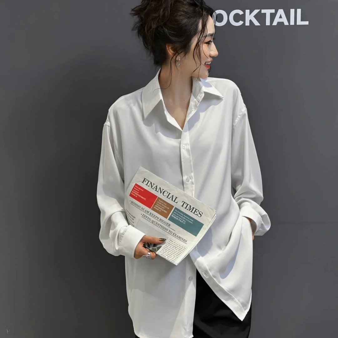 99新 Balenciaga/巴黎世家 白色水钻长袖衬衫 34码 CL00816