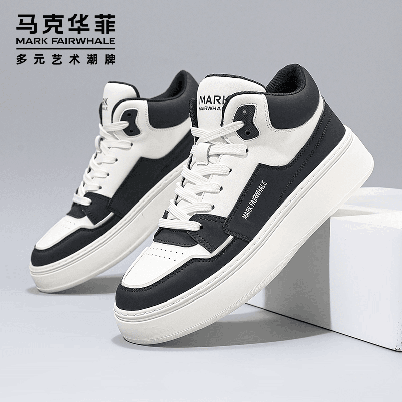 马克华菲新款男鞋春季舒适加绒保暖高帮板鞋运动休闲鞋舒适雪地靴