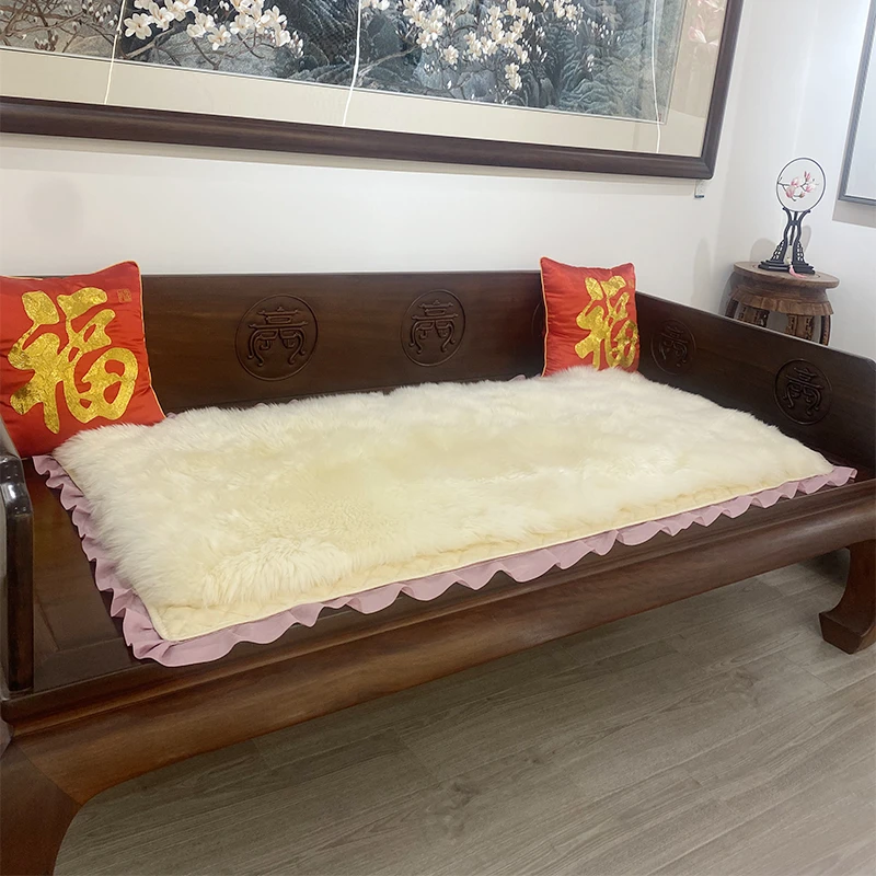 孔雀姐姐高品精选现代轻奢新中式沙发羊毛坐垫床前垫学生床垫保暖
