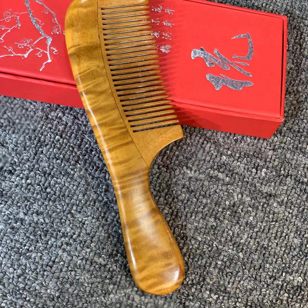 金丝楠木带金丝纹理梳子  通货