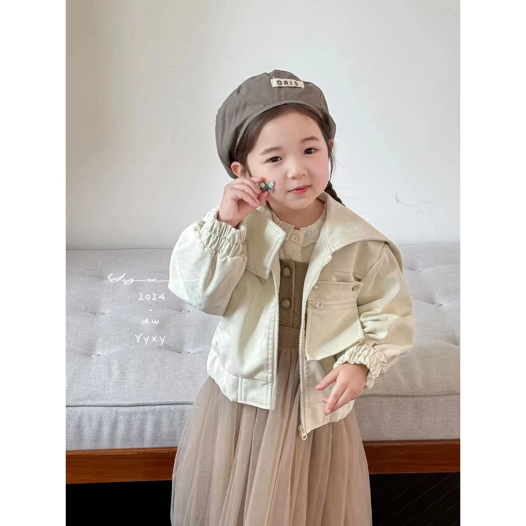 AA64~呦呦小伊~大翻领皮衣外套82031