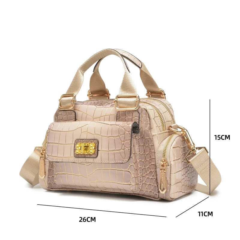 迪.艾蔻单肩手提斜跨女士百搭经典软面波士顿包包潮流1778多功能