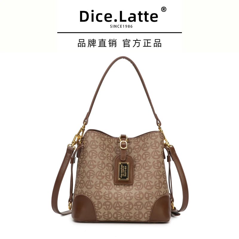 Dice.latte女士水桶包正品时尚新款高级档次单肩斜跨手提品牌包