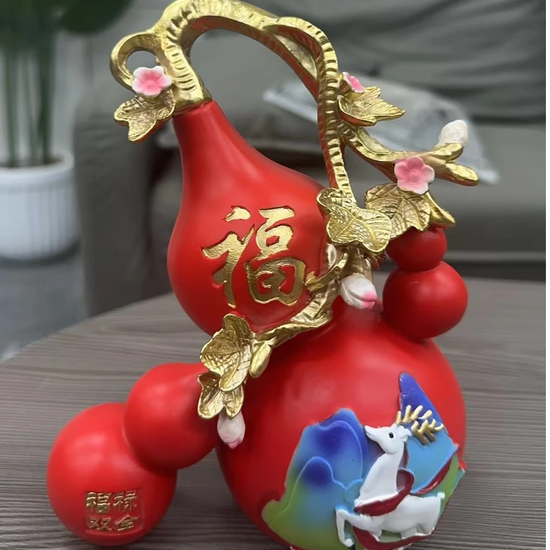 万事如意葫芦酒柜装饰品摆件树脂新中式家居客厅新房乔迁书房玄关