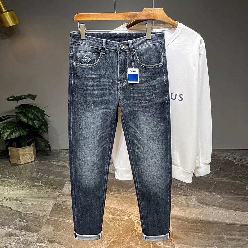 【长裤】秋冬男装牛仔裤新款重工艺水洗高端轻奢潮流显瘦小直筒长裤