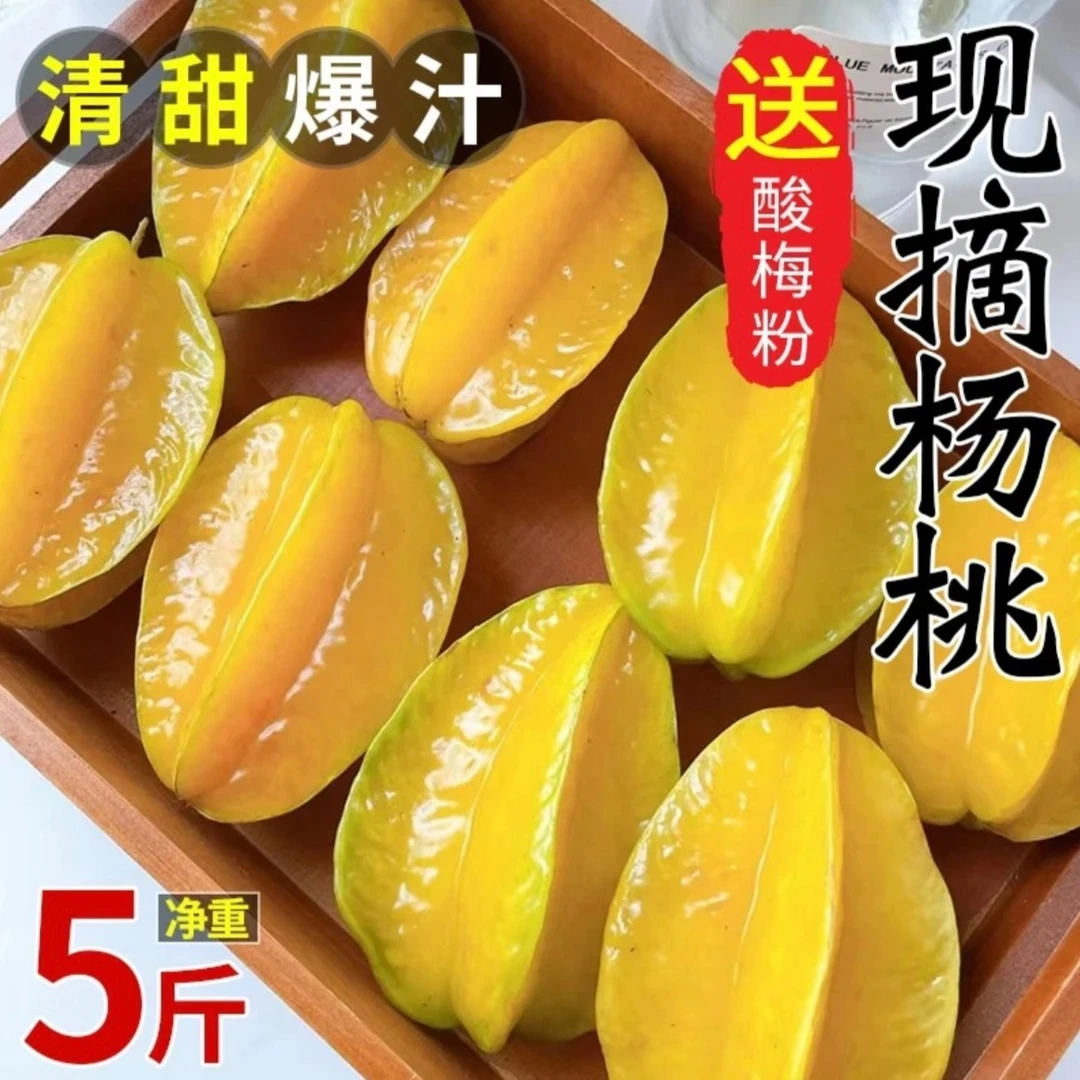 【现采现发】正宗福建漳州杨桃3/5斤新鲜采摘孕妇甜杨桃坏果包赔