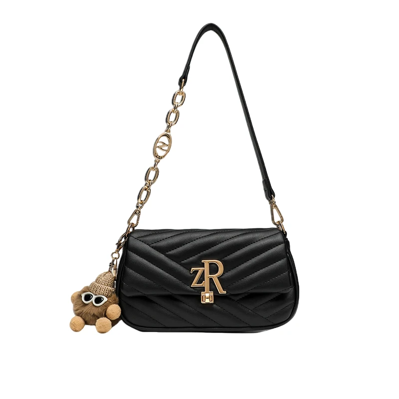 2024新款时尚百搭单肩斜挎包Z-3027黑