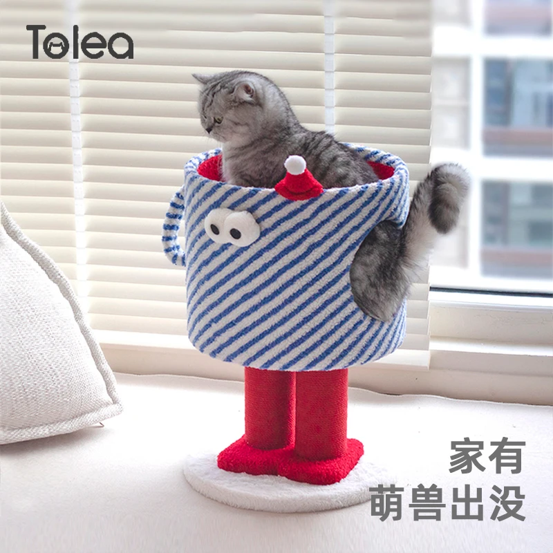 Tolea小怪兽猫窝猫抓柱一体小型猫爬架猫架子不占地猫咪用品玩具