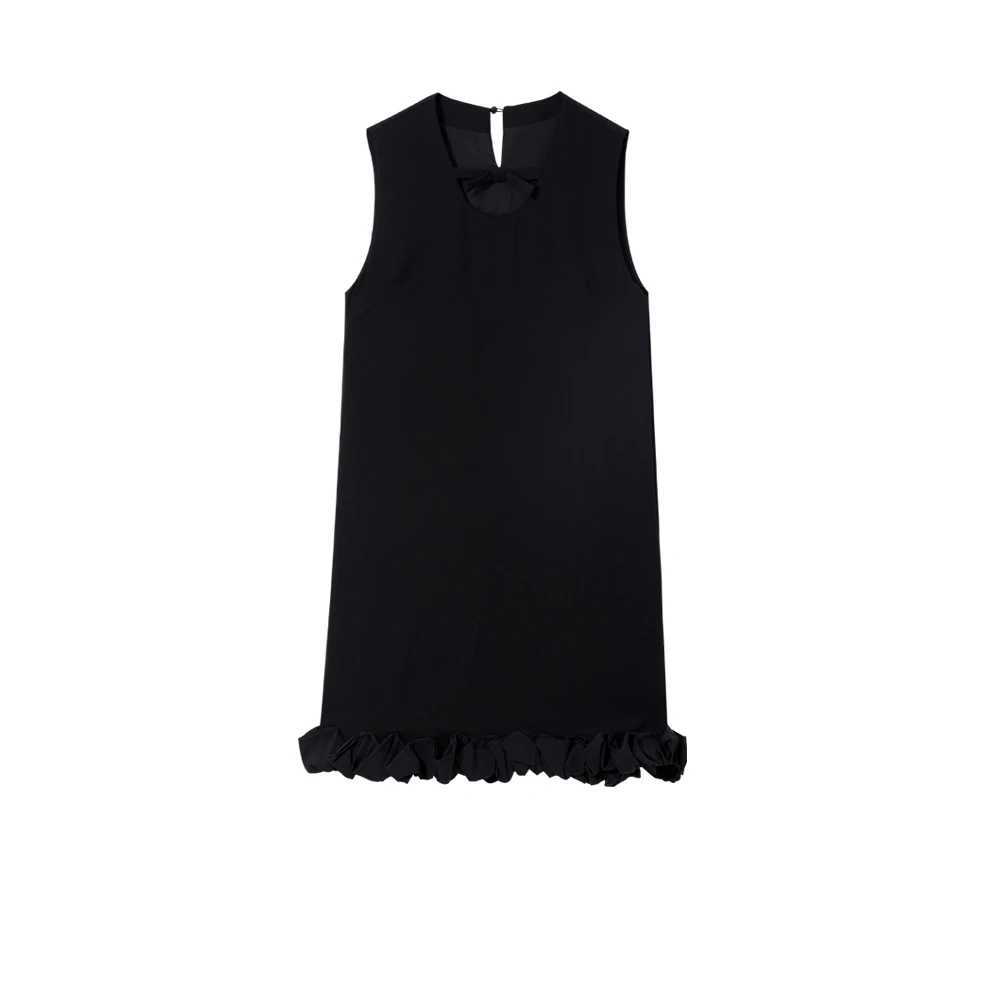 【李易行专属】 10075夏季极简气质花瓣下摆小黑裙