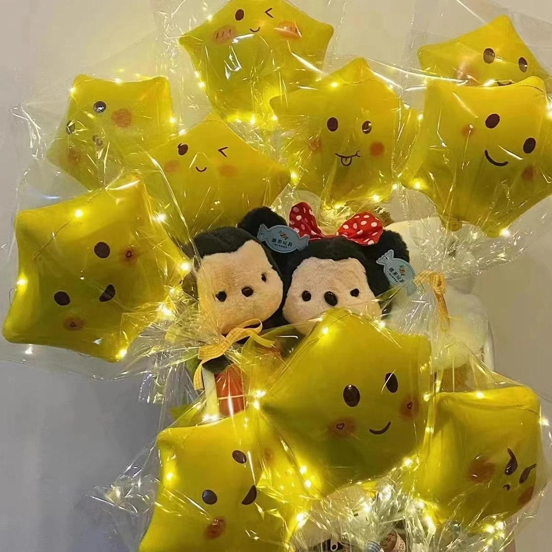 星星气球材料包送打气筒送opp袋送手拿棒