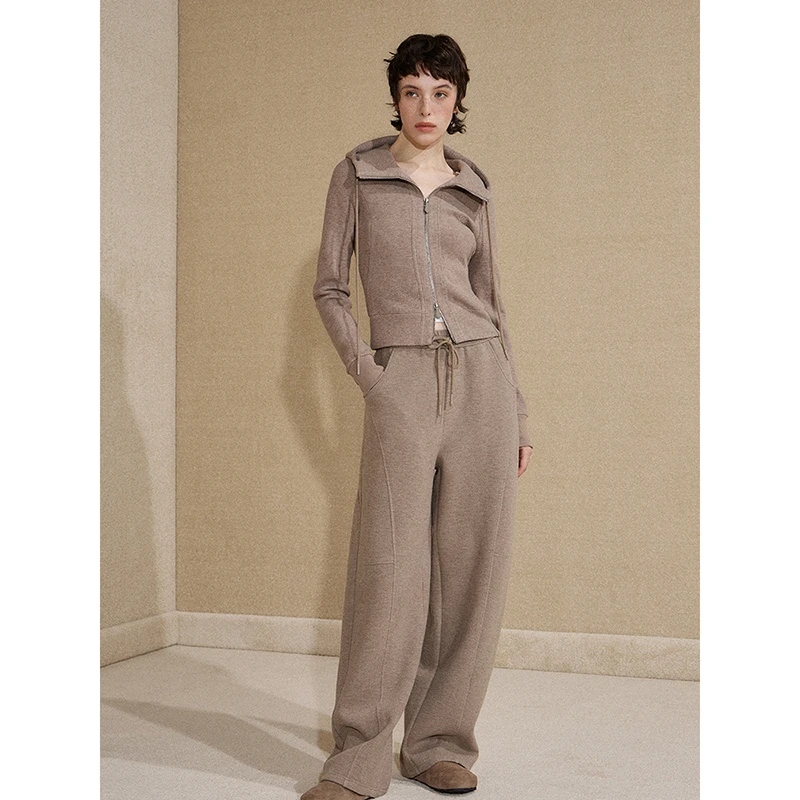 PINPINPLUS丨「沙漏之章」刺绣瑜伽风绵羊毛连帽外套套装8C70971AYP