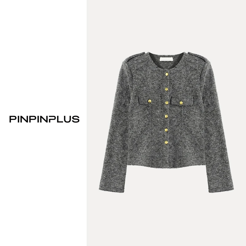 「PINPINPLUS」「PP+」时尚气质小香风百搭外套3D71021XLP