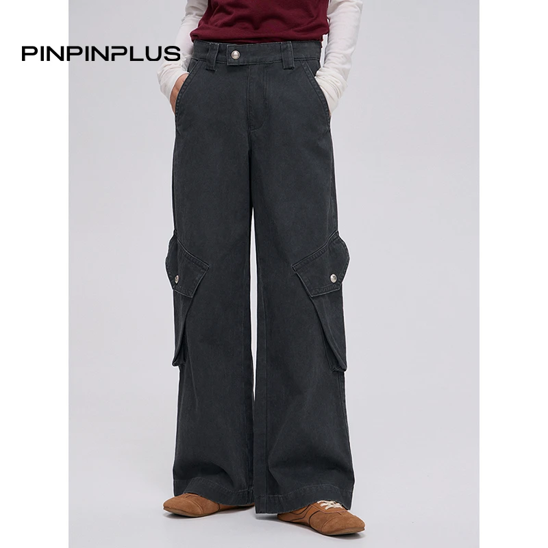 PINPINPLUS丨「远行计划」休闲大口袋高腰直筒工装裤8C70351AYP