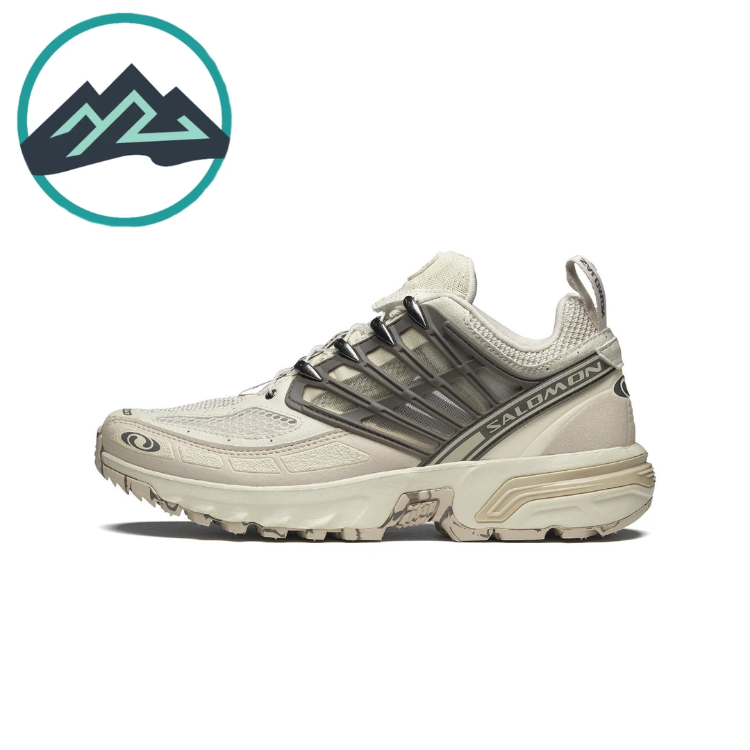 Salomon 萨洛蒙 ACS PRO 运动休闲耐磨低帮 户外透气跑鞋 米灰色