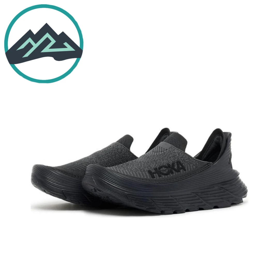 HOKA ONE ONE RestoreTC 一脚蹬舒适低帮跑步鞋 男女同款黑色