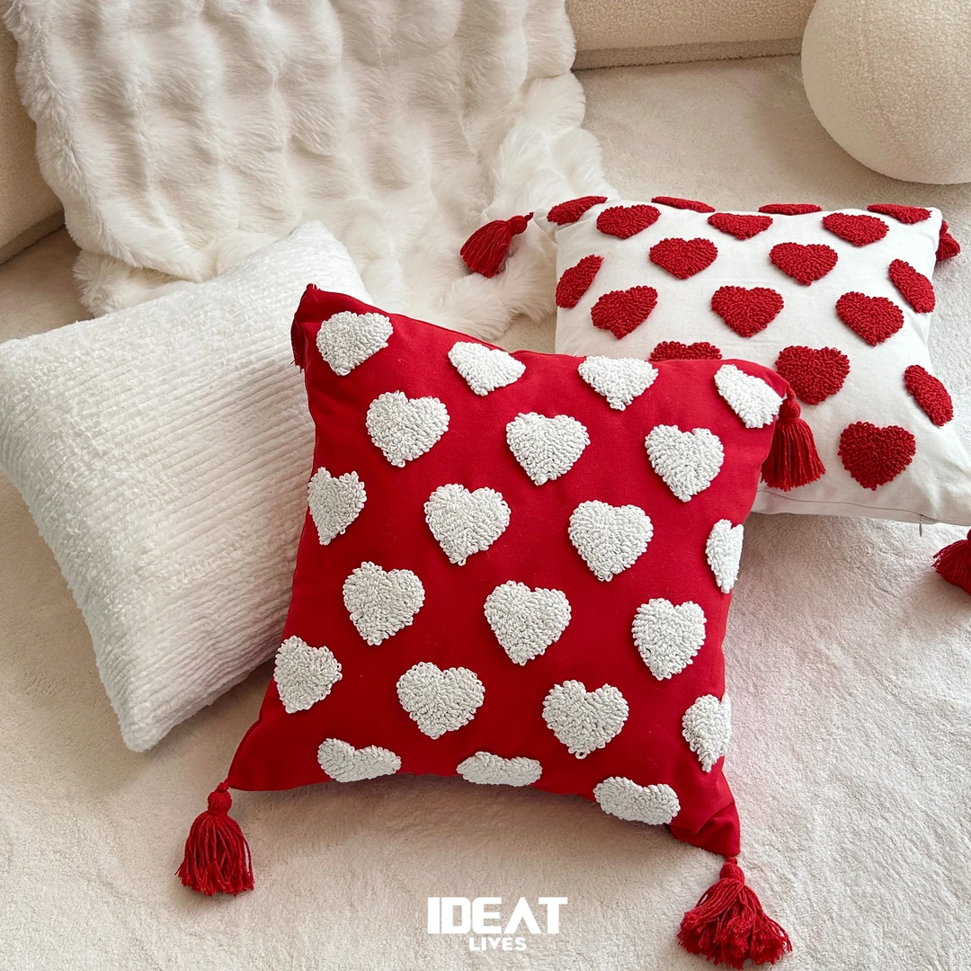 新年结婚新房红色抱枕喜庆爱心靠枕心形靠垫客厅沙发抱枕抱枕套