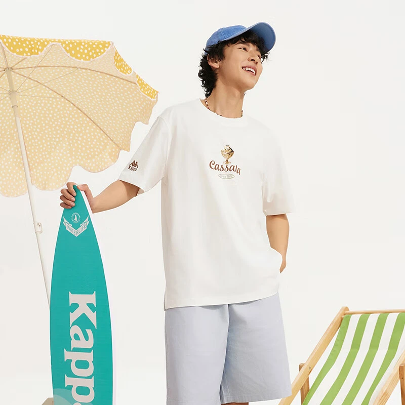 【意大利×梯田】卡帕Kappa短袖男女夏撞色T恤休闲字母半袖K0EW2TD25