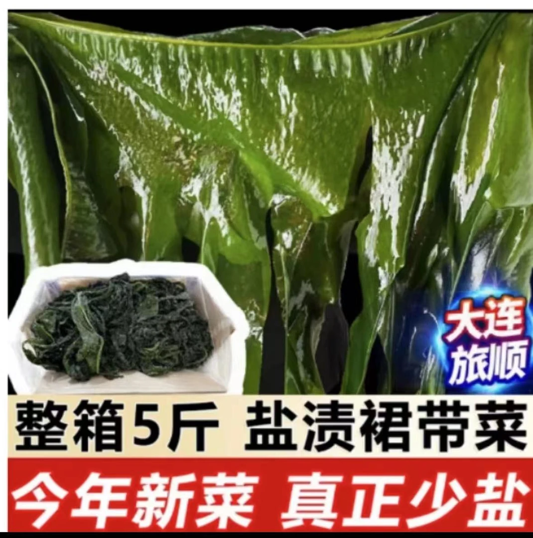 【23.9元5斤】优选盐渍裙带菜五斤/箱口感细腻鲜嫩新鲜美味
