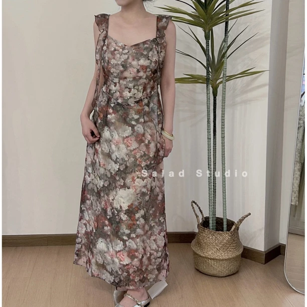 夏季超薄气质复古遮肉显瘦吊带裙