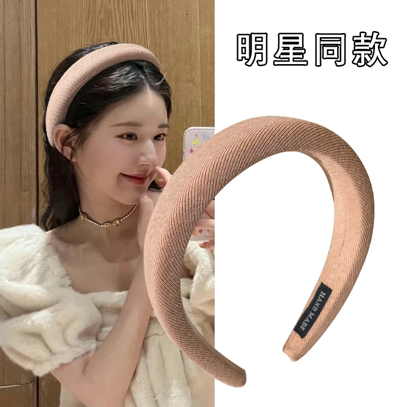 秋冬海绵高颅顶洗脸发箍网红爆款2025复古时尚百搭宽边头箍女发饰