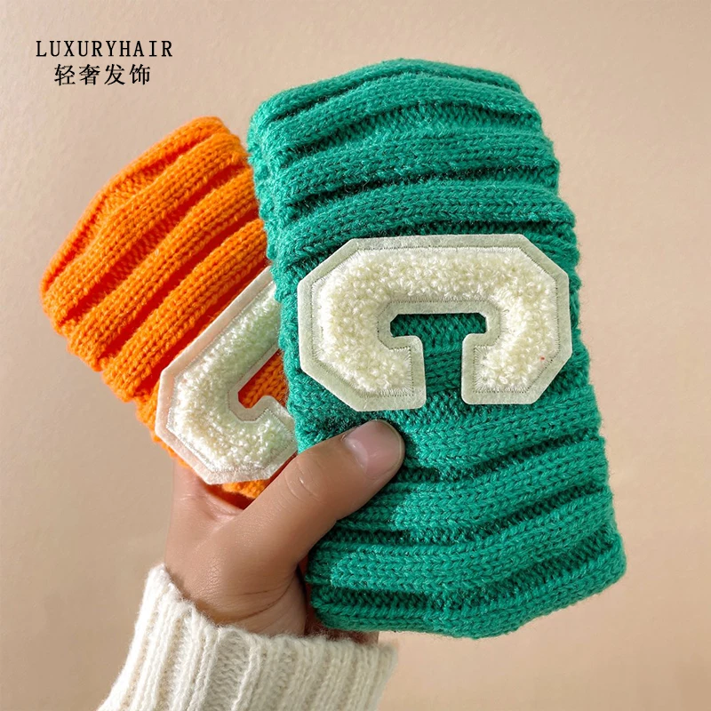 秋冬针织毛线发带网红爆款双层加厚保暖运动束发带百搭头箍发饰女