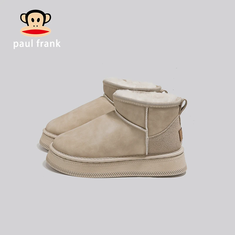 大嘴猴雪地靴女款2024新款冬季加绒加厚外穿保暖防滑短筒棉鞋8011