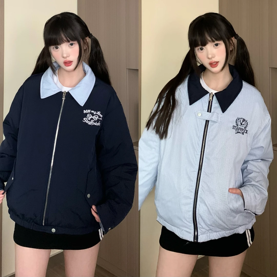 EZEK 加棉两面穿外套秋冬保暖厚款加棉时尚干练简洁学生穿搭推荐