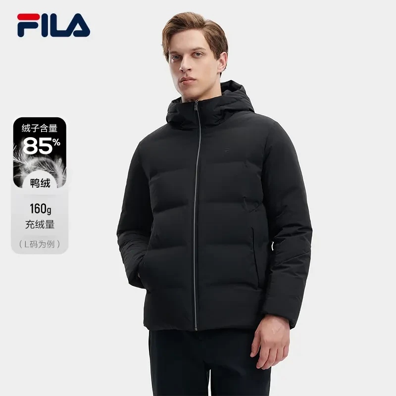 FILA/斐乐品牌【防寒】男士防风防泼水冬百搭连帽羽绒服F11M342908F