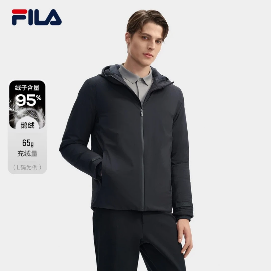 FILA/斐乐男羽绒服2024冬款新款保暖鹅绒轻薄外套休闲F11M442918F