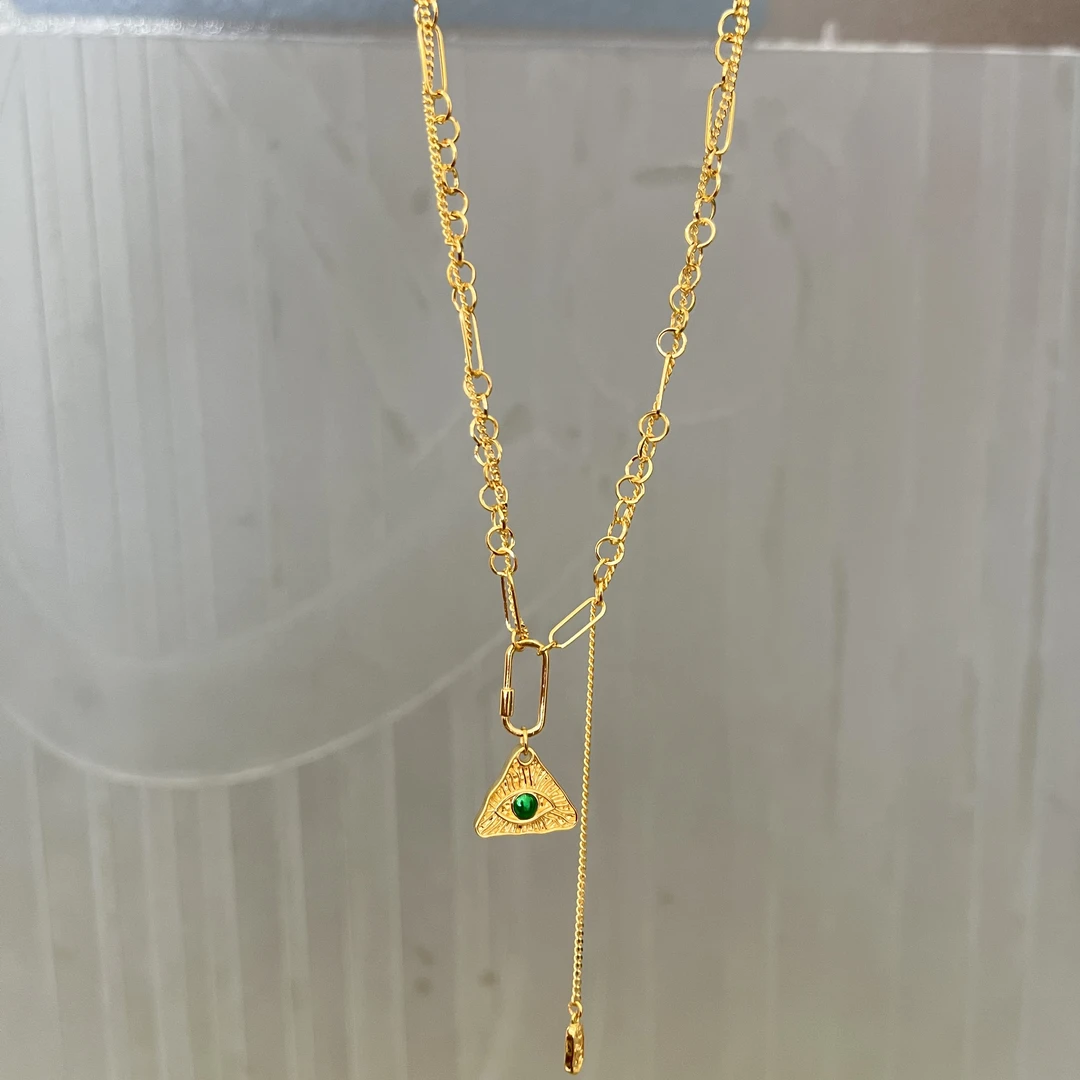 恶魔之眼套链42+3cm龙虾扣足金999 气质时尚