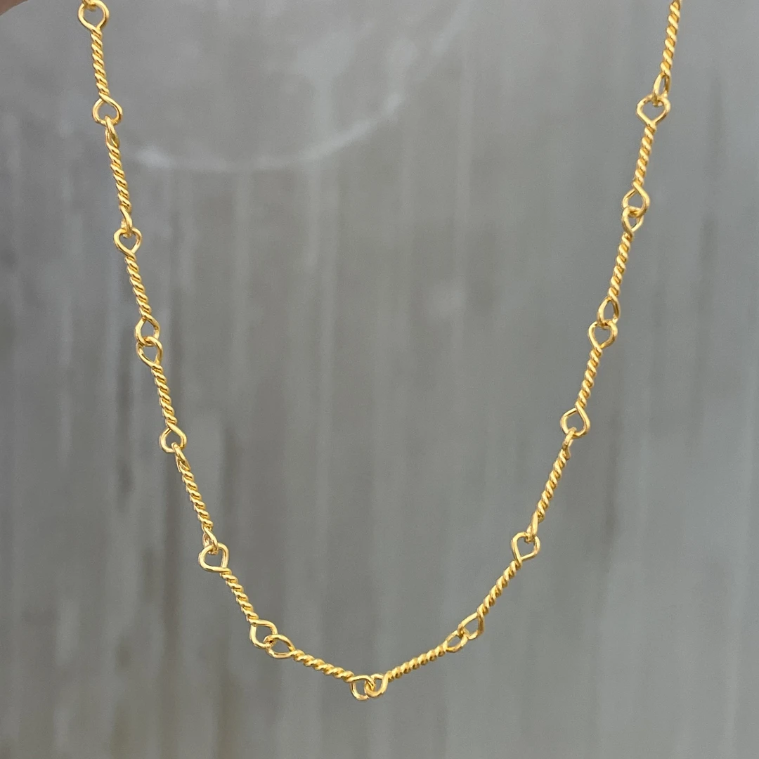 77-许愿骨项链龙虾扣足金999-JCF