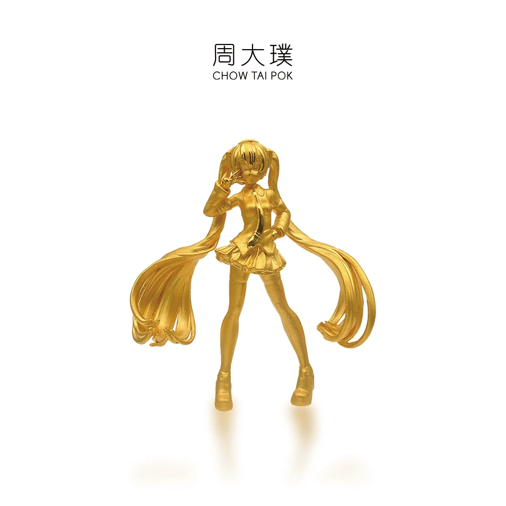 【周大璞黄金】足金999（虚拟偶像初音）定金黄金摆件 摆放时尚精品
