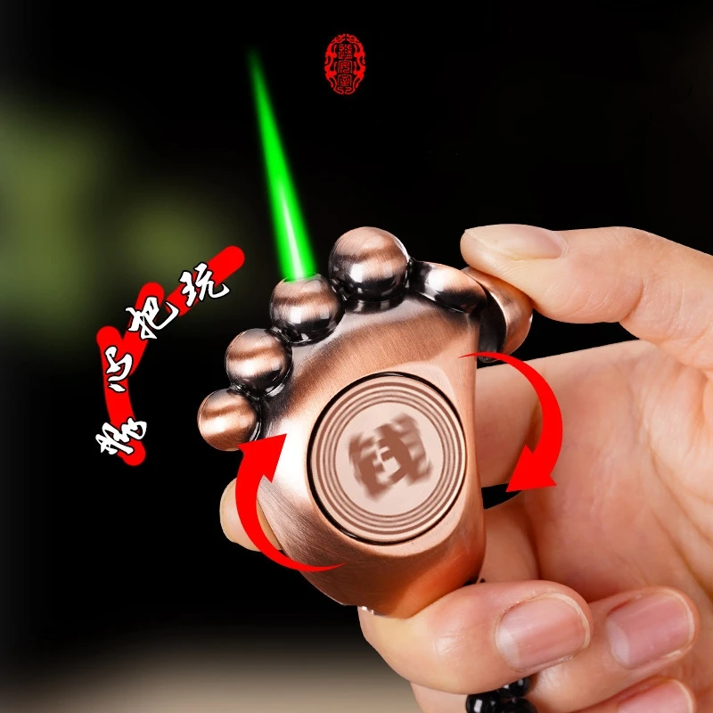 小脚掌防风个性创意金属挂件式电子绿焰打火机送男朋友礼物高颜值