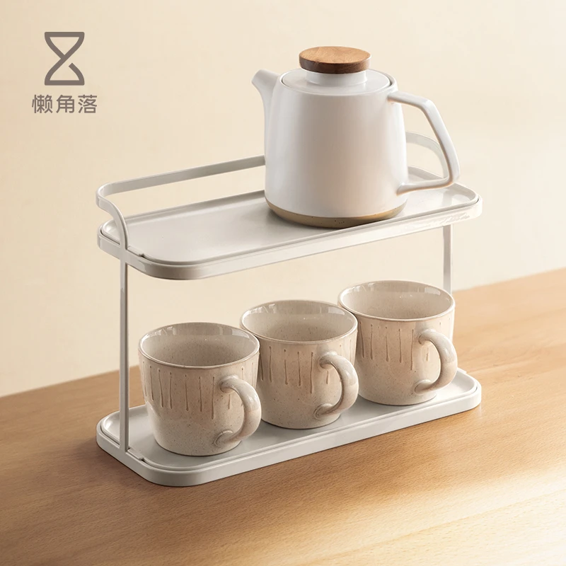 懒角落杯架杯子收纳置物架家用桌面水杯茶杯整理架子储物架放杯架