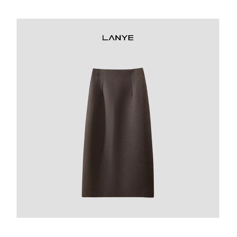 今屿 2024冬季新款高腰显瘦百搭a字中长款一步直筒包臀裙