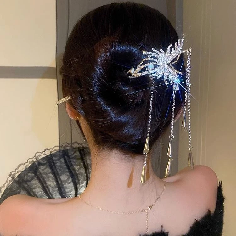 合金发饰 古风汉服蝴蝶流苏发簪国风新中式簪子简约步摇发钗旗袍