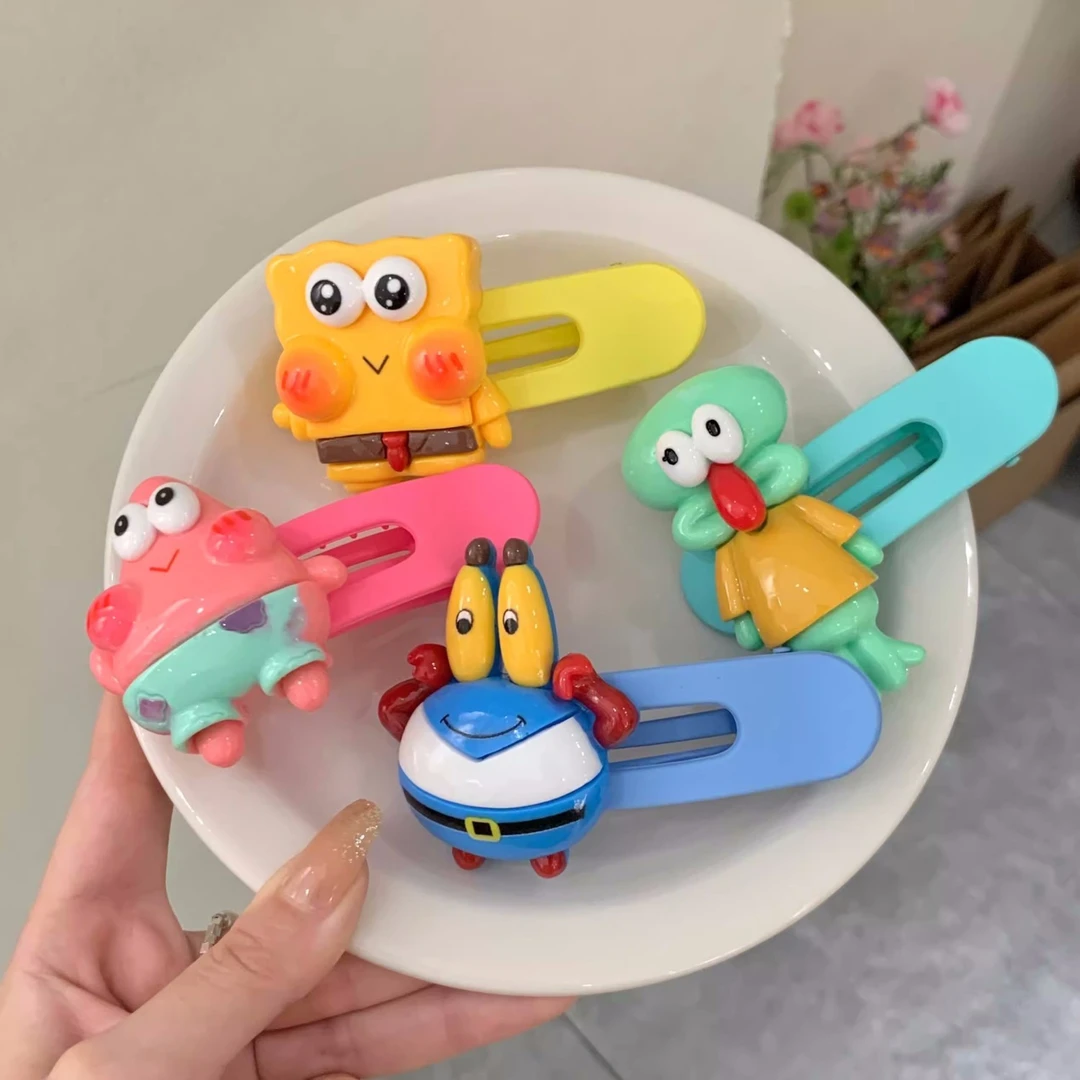 可爱海绵宝宝卡通边夹少女心趣味大号派大星发夹学生发饰